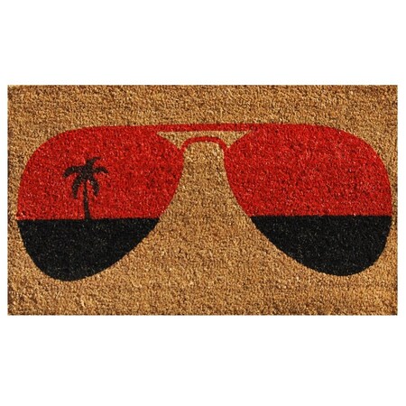 Configuracion 17 x 29 in. Tropical View Rectangular Doormat - Natural Orange & Black CO2827161